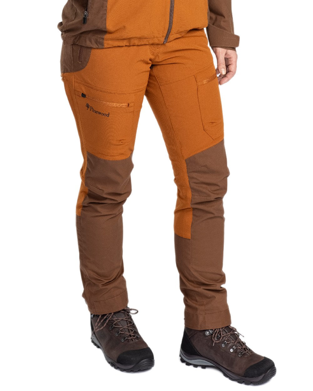 Fudge Nougat Coloured Pinewood Womens Finnveden Hybrid Trousers on white background 