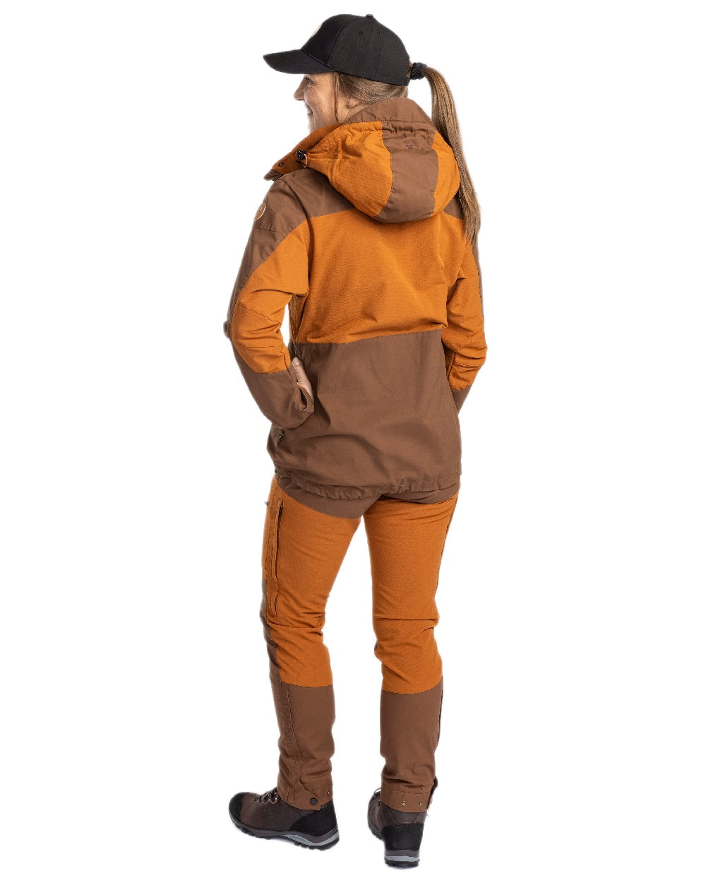 Fudge Nougat Coloured Pinewood Womens Finnveden Hybrid Trousers on white background 