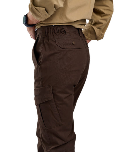 Dark Brown Coloured Pinewood Womens Finnveden Outdoor Trousers on white background 