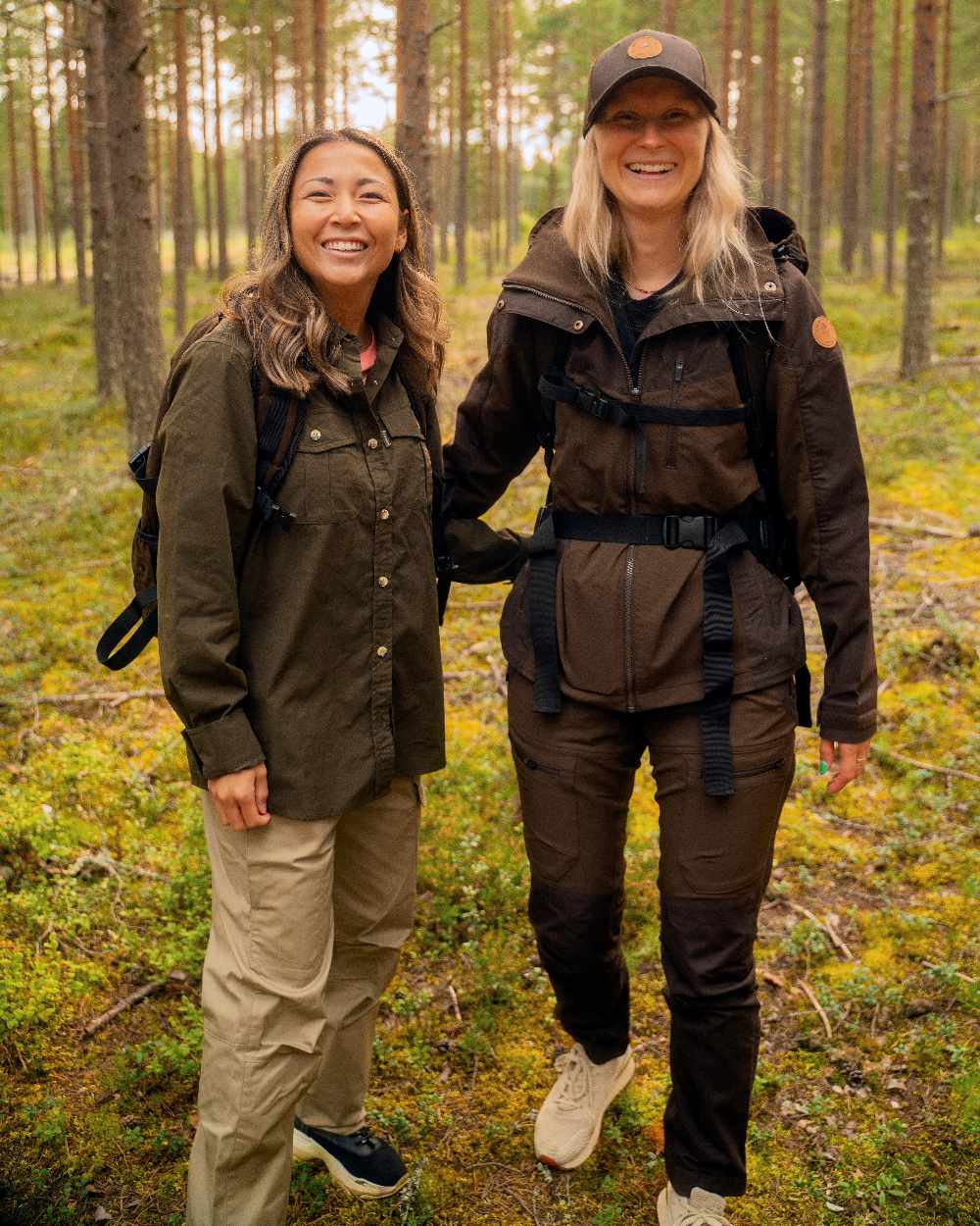 Light Khaki Coloured Pinewood Womens Finnveden Outdoor Trousers on outdoor background 