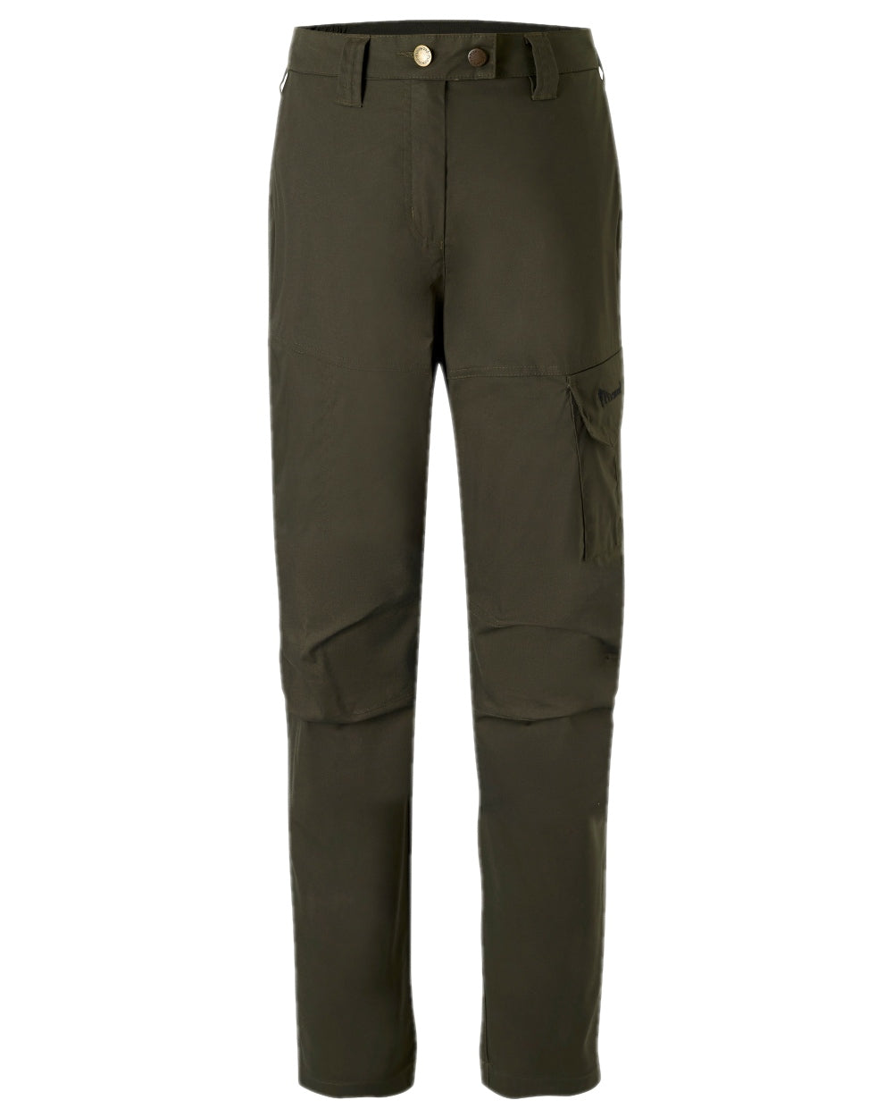 Moss Green Coloured Pinewood Womens Finnveden Outdoor Trousers on white background 