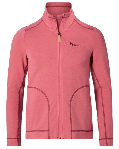 Cherry Pink coloured Pinewood Womens Finnveden Powerfleece Jacket on white background 