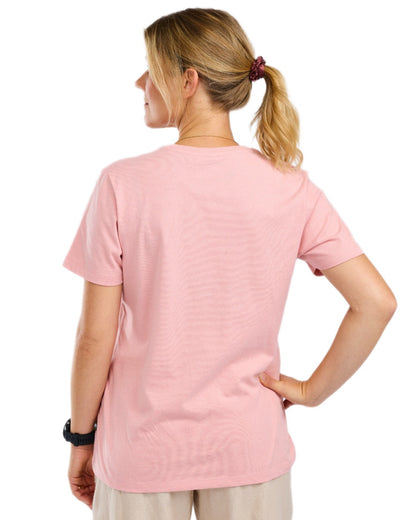 Dark Pink Melange Adventure coloured Pinewood Womens Finnveden Recycled Outdoor T-Shirt on white background 