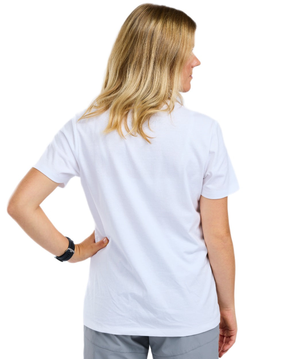 White Melange Adventure coloured Pinewood Womens Finnveden Recycled Outdoor T-Shirt on white background 