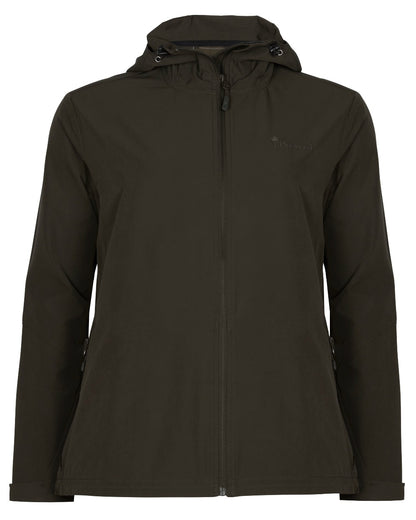 Dark Green coloured Pinewood Womens Finnveden Trail Stretch Jacket on white background 