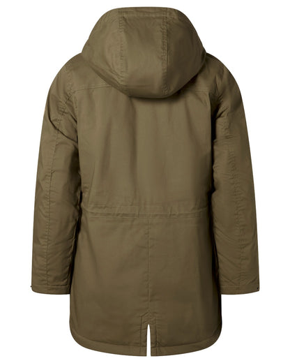 Hunter Olive coloured Pinewood Womens Finnveden Winter Jacket on white background 