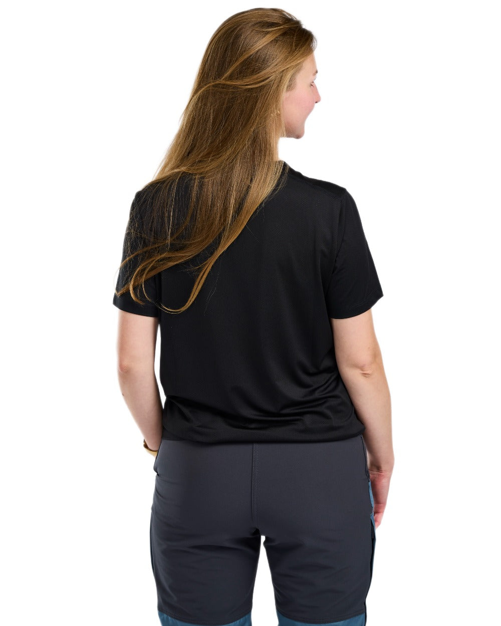 Black coloured Pinewood Womens Function T-Shirt on white background 