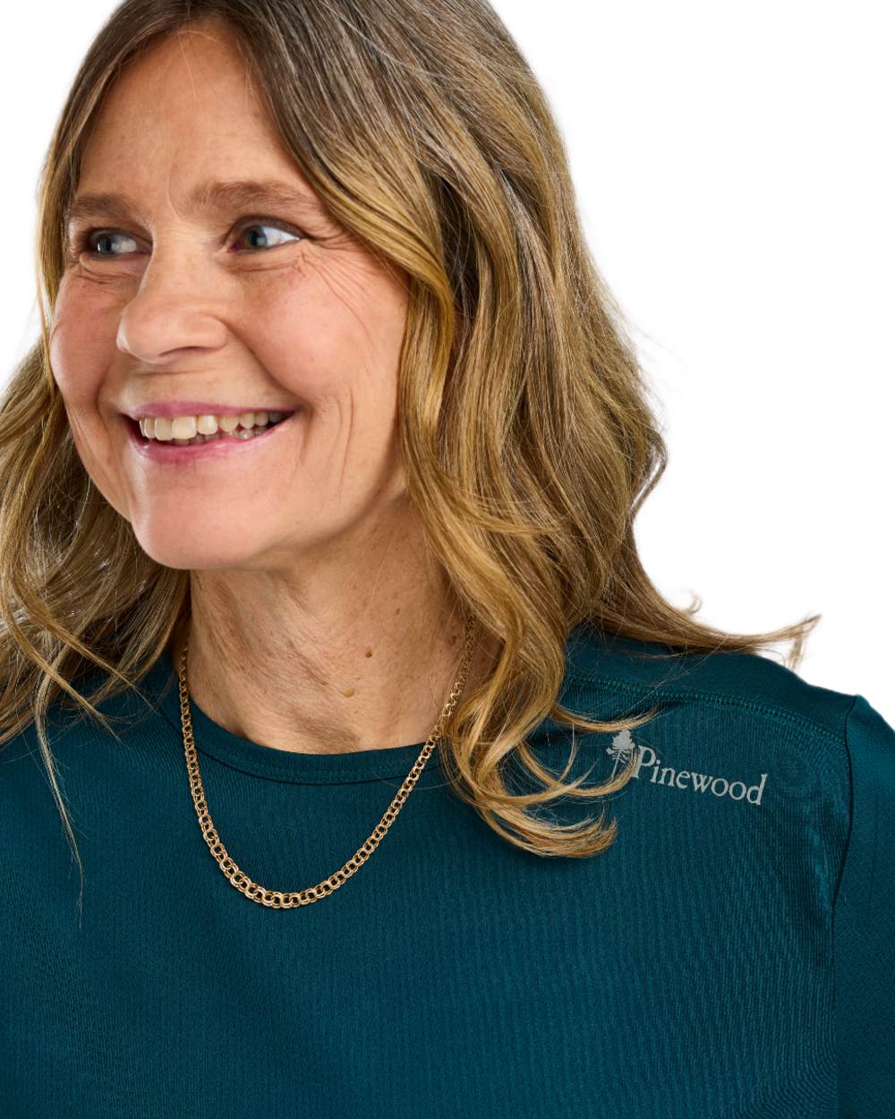 Dark Teal Blue coloured Pinewood Womens Function T-Shirt on white background 