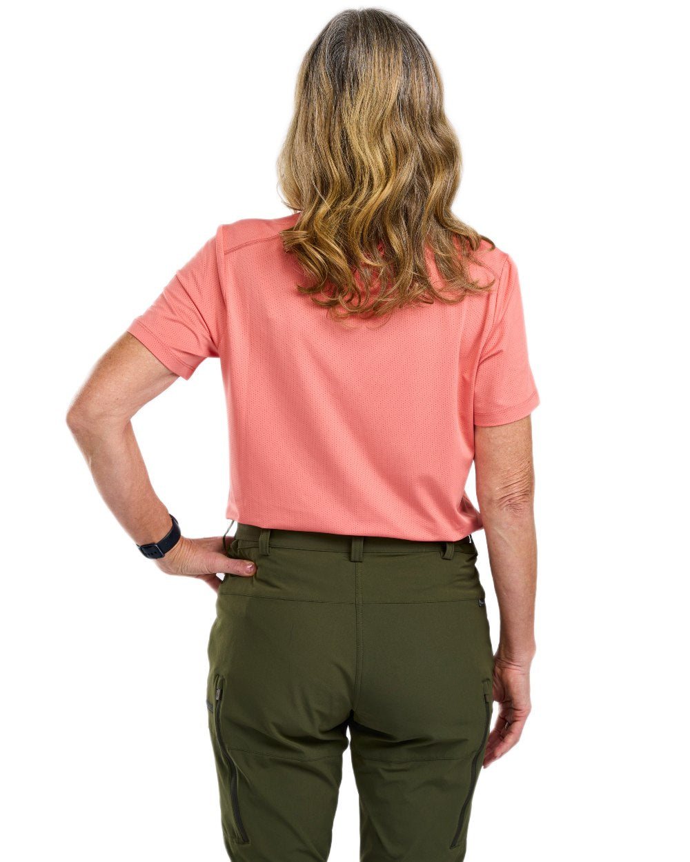 Lantana Pink coloured Pinewood Womens Function T-Shirt on white background 
