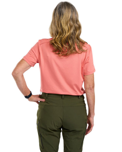 Lantana Pink coloured Pinewood Womens Function T-Shirt on white background 