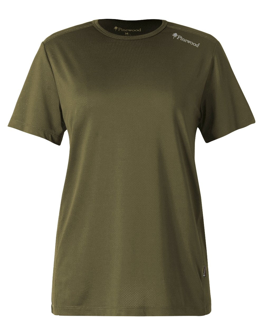 Moss Green coloured Pinewood Womens Function T-Shirt on white background 