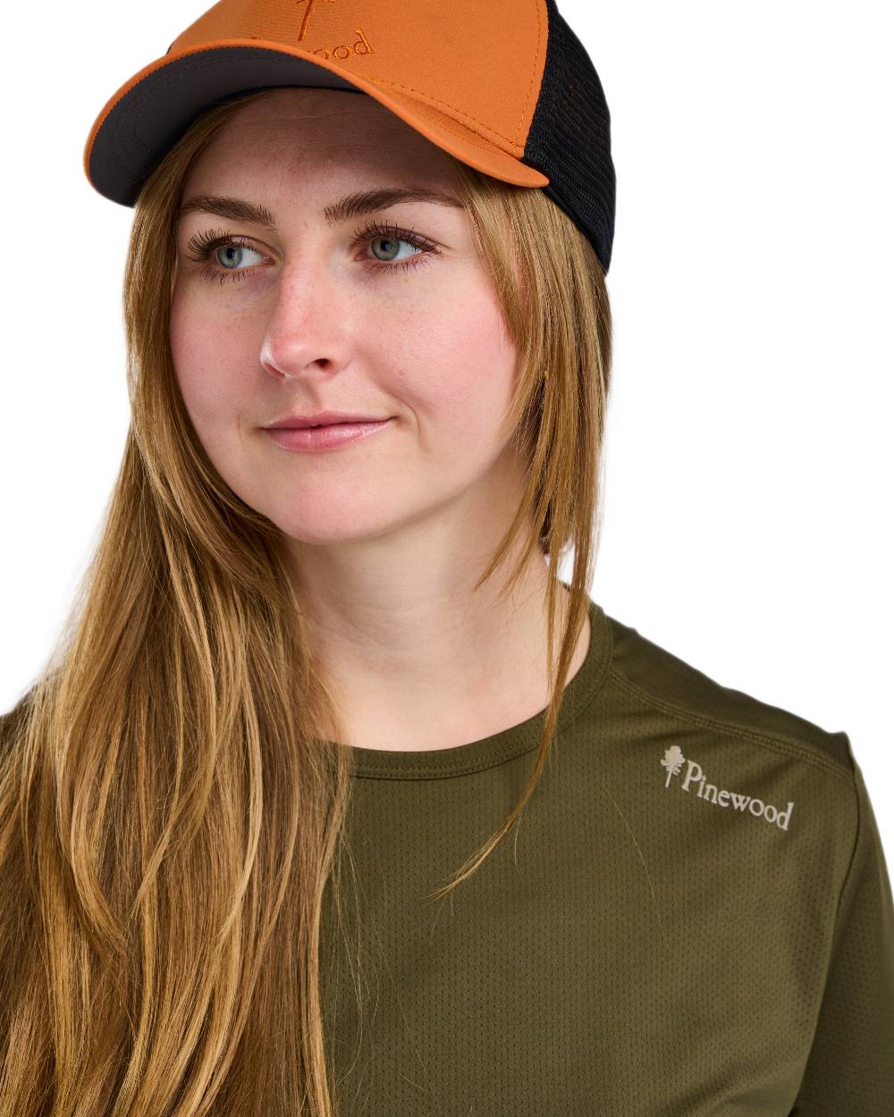 Moss Green coloured Pinewood Womens Function T-Shirt on white background 