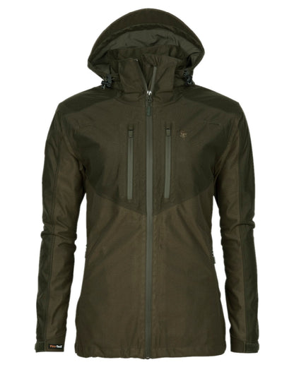 Hunting Brown Suede Brown Coloured Pinewood Womens Furudal Retriever Active Hunting Jacket on white background 