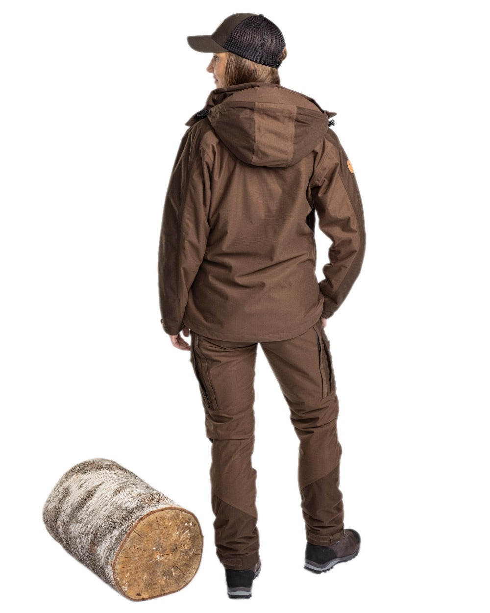 Hunting Brown Suede Brown Coloured Pinewood Womens Furudal Retriever Active Hunting Jacket on white background 
