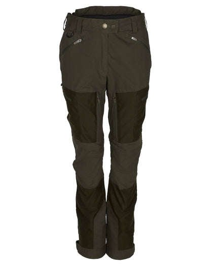 Mossgreen Dark Mossgreen Pinewood Womens Furudal Tracking Trousers on white background 