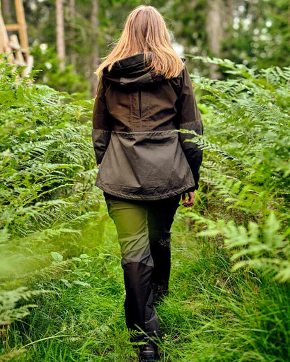 Mossgreen Dark Mossgreen Pinewood Womens Furudal Tracking Trousers on forest background 