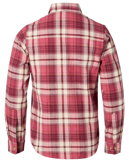 Cherry Pink Off White coloured Pinewood Womens Harjedalen Shirt on white background 