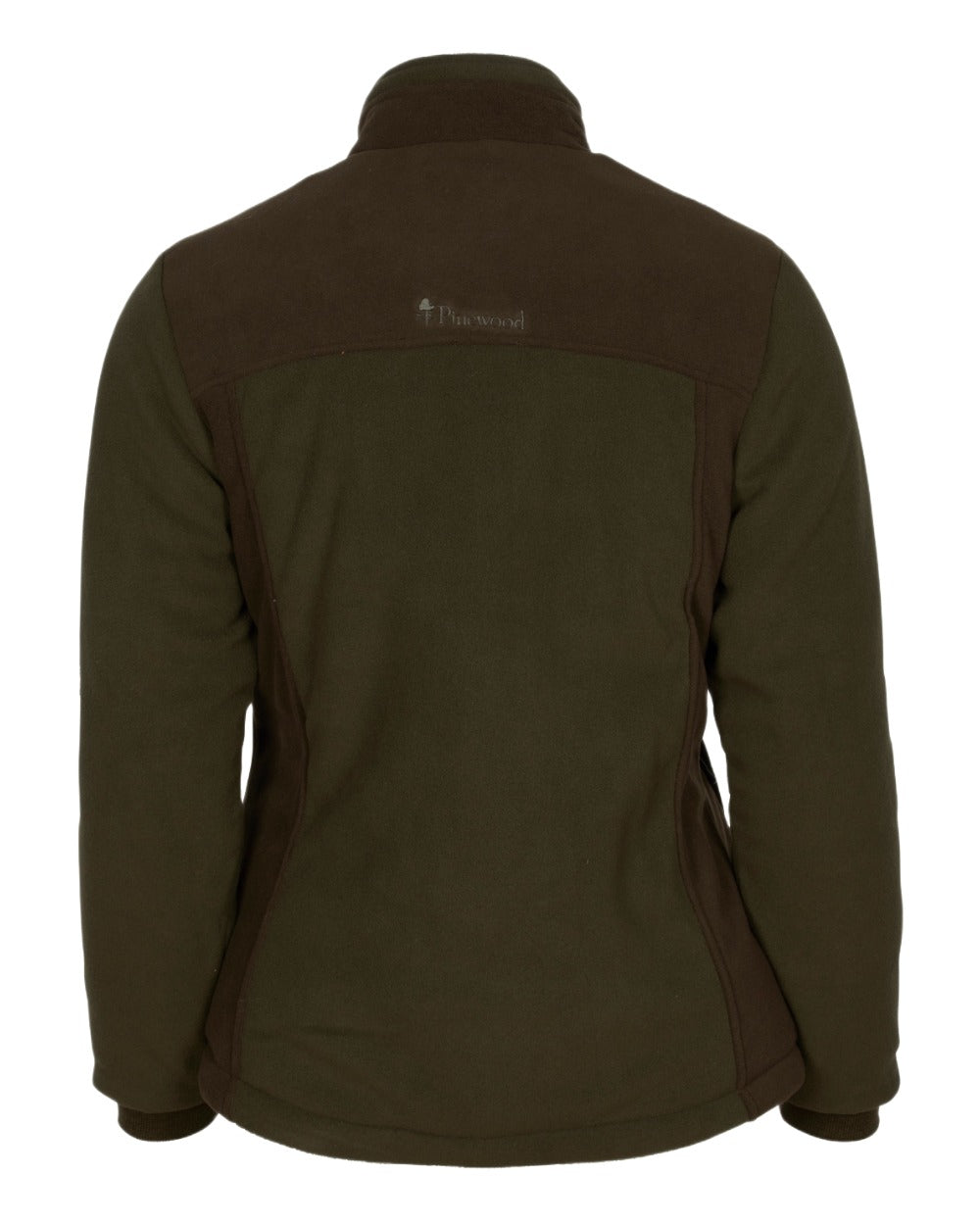 Green Suede Brown Coloured Pinewood Womens Harriette Padded Fleece Jacket on white background 