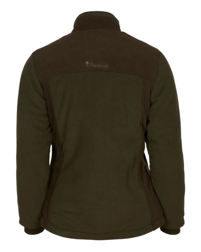 Green Suede Brown Coloured Pinewood Womens Harriette Padded Fleece Jacket on white background 