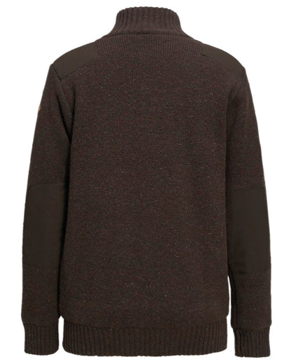 Dark Brown Mel Coloured Pinewood Womens Hurricane Full Zip Sweater on white background 