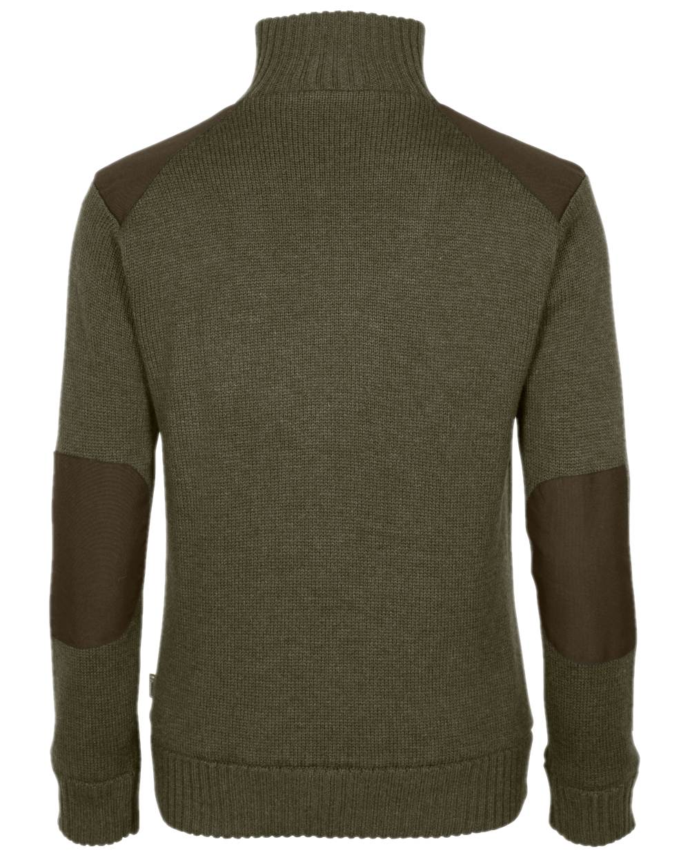 Dark Green Mel Coloured Pinewood Womens Hurricane Knitted Sweater on white background 