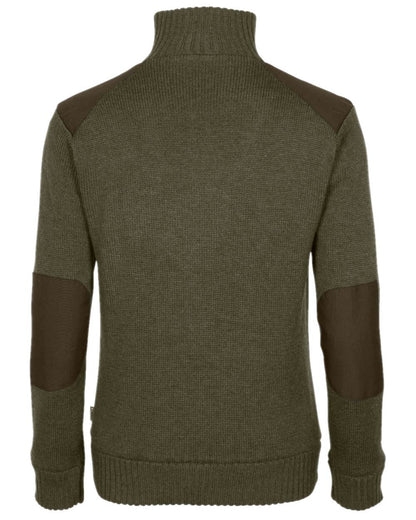 Dark Green Mel Coloured Pinewood Womens Hurricane Knitted Sweater on white background 