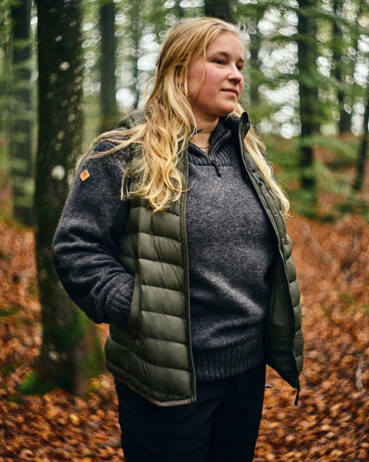 Dark Grey Mel Coloured Pinewood Womens Hurricane Knitted Sweater on outdoor background 