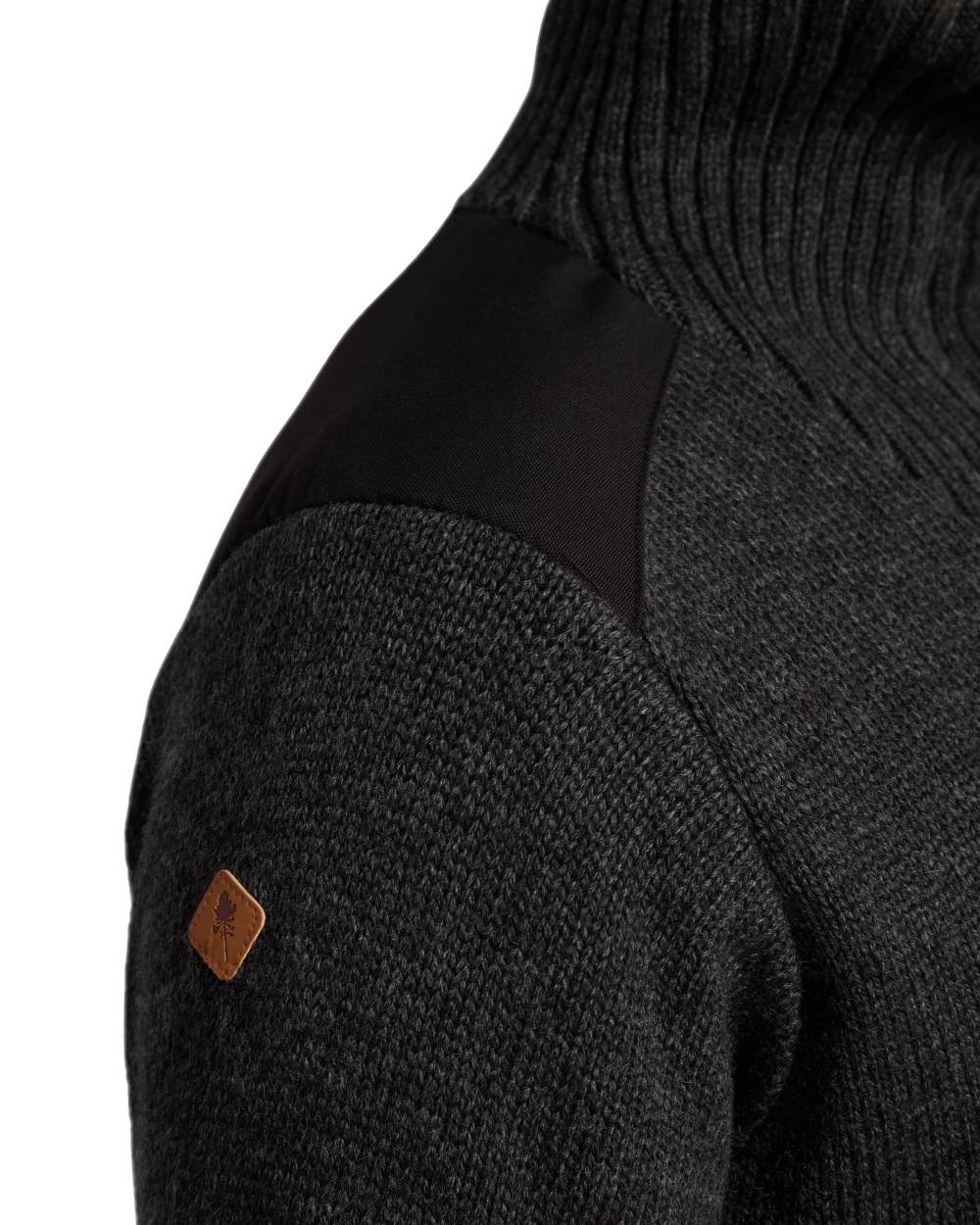 Dark Grey Mel Coloured Pinewood Womens Hurricane Knitted Sweater on white background 