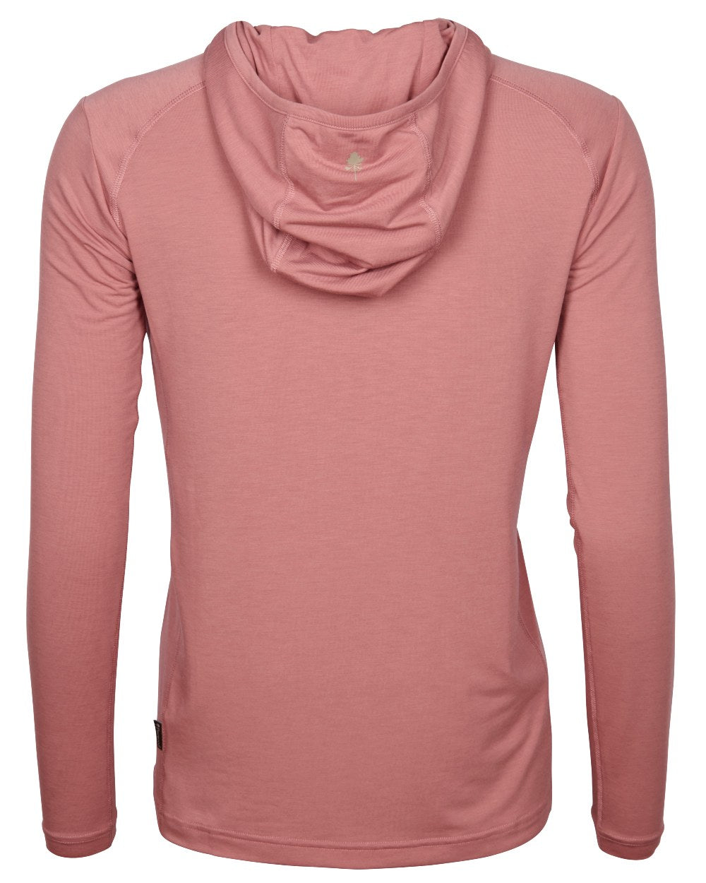 Brick Pink coloured Pinewood Womens Insectsafe Function Hoodie on white background 