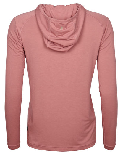 Brick Pink coloured Pinewood Womens Insectsafe Function Hoodie on white background 