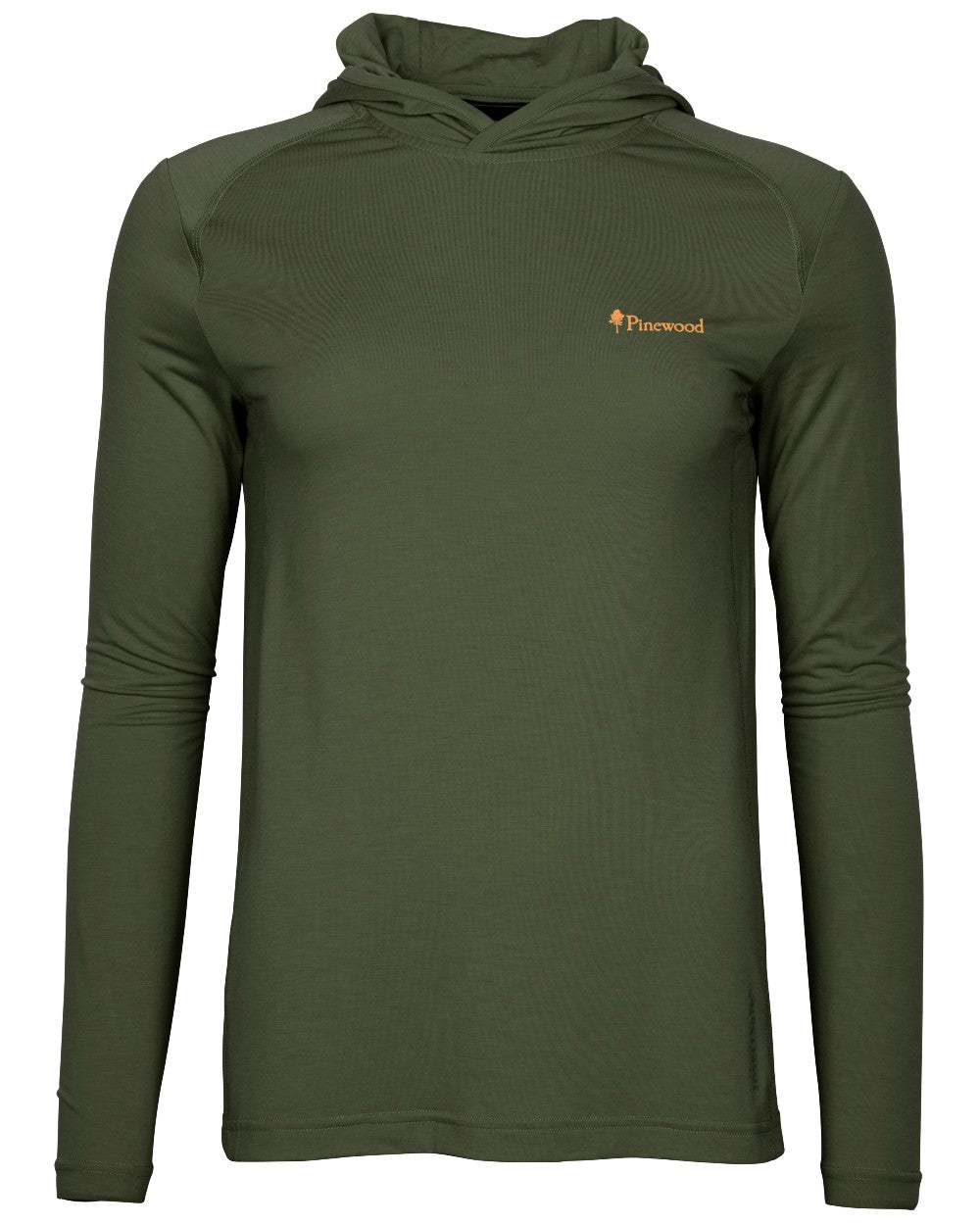 Moss Green coloured Pinewood Womens Insectsafe Function Hoodie on white background 