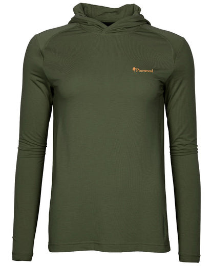 Moss Green coloured Pinewood Womens Insectsafe Function Hoodie on white background 
