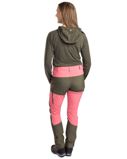Moss Green coloured Pinewood Womens Insectsafe Function Hoodie on white background 