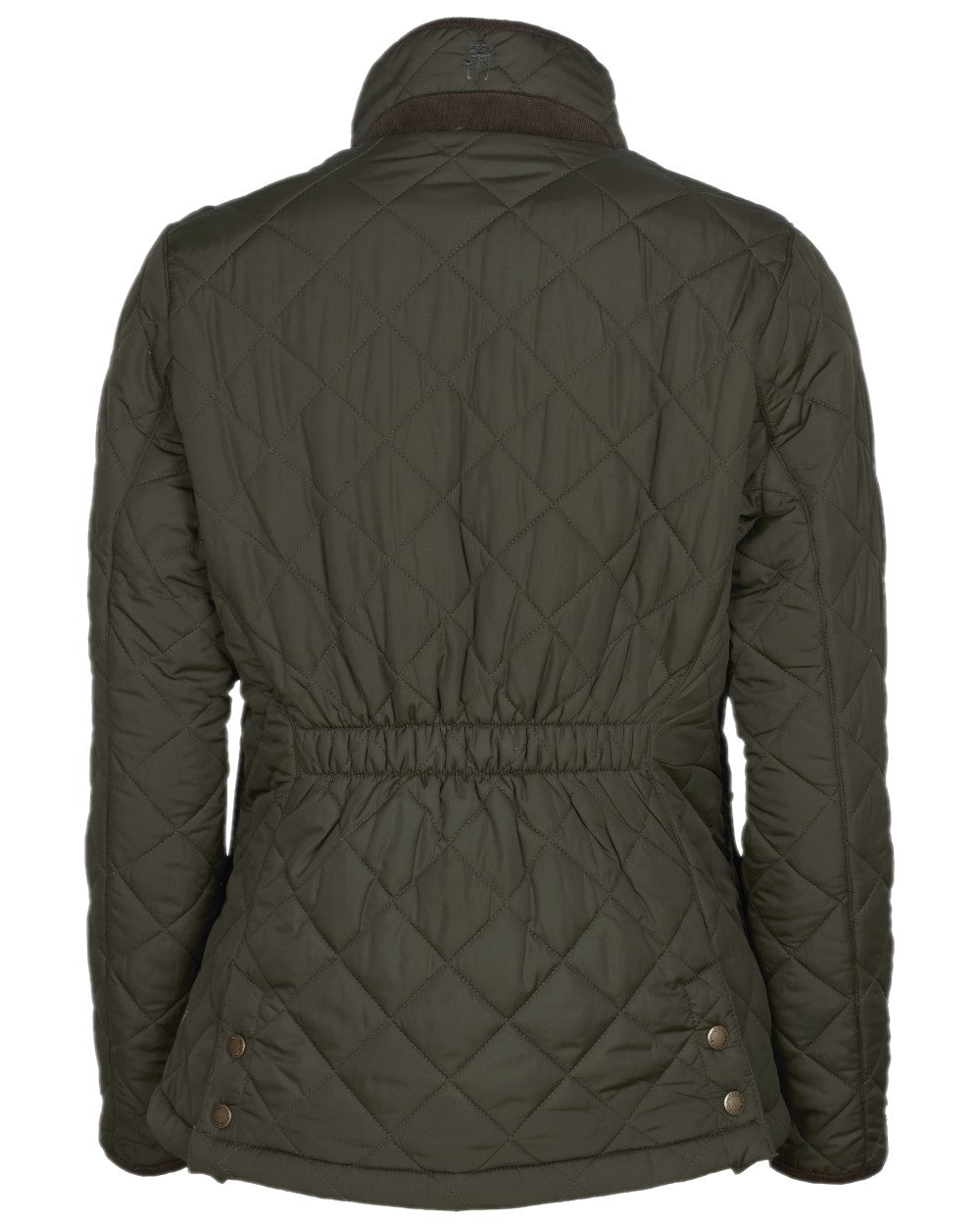 Moss Green Coloured Pinewood Womens Nydala Classic Quilt Jacket on white background 