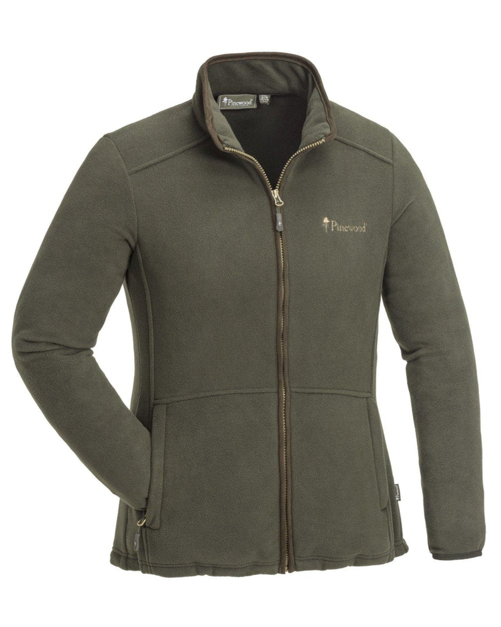 Heather Brown Suede Brown coloured Pinewood Womens Nydala Fleece Jacket on white background 