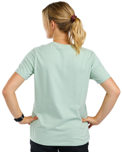 Frosty Green coloured Pinewood Womens Outdoor Life T-Shirt on white background 