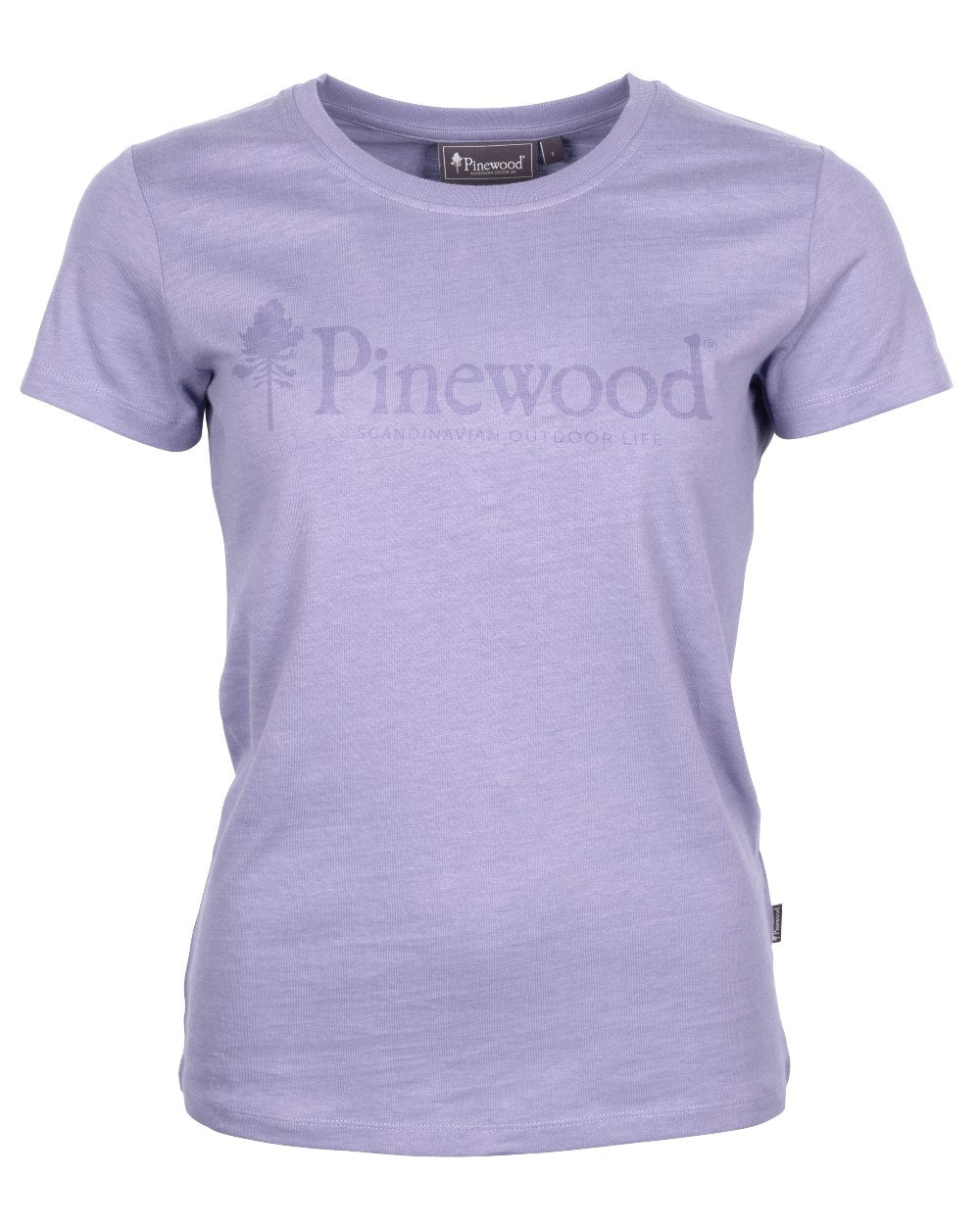 Light Lilac coloured Pinewood Womens Outdoor Life T-Shirt on white background 