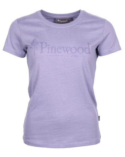 Light Lilac coloured Pinewood Womens Outdoor Life T-Shirt on white background 