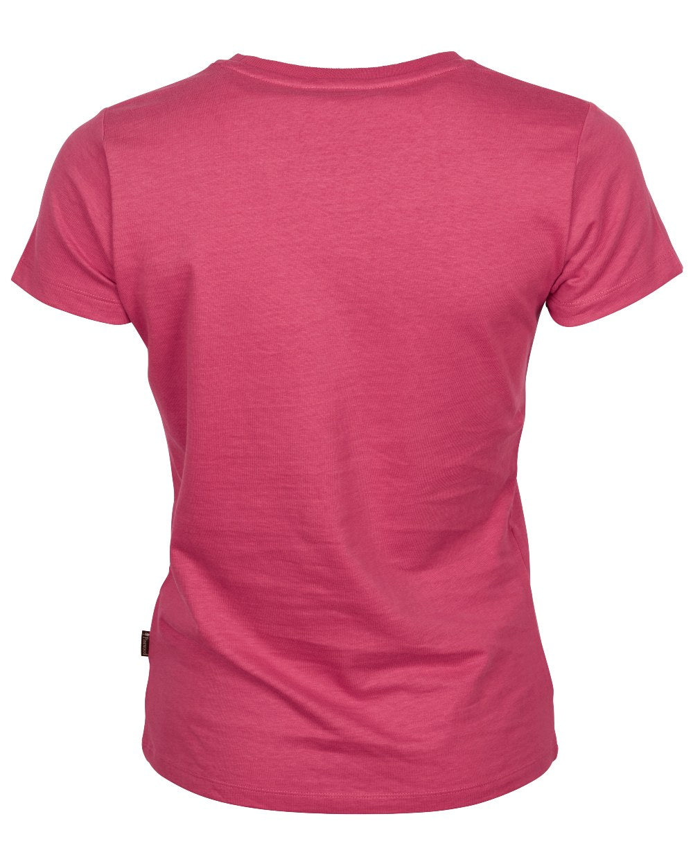 Raspberry Pink coloured Pinewood Womens Outdoor Life T-Shirt on white background 