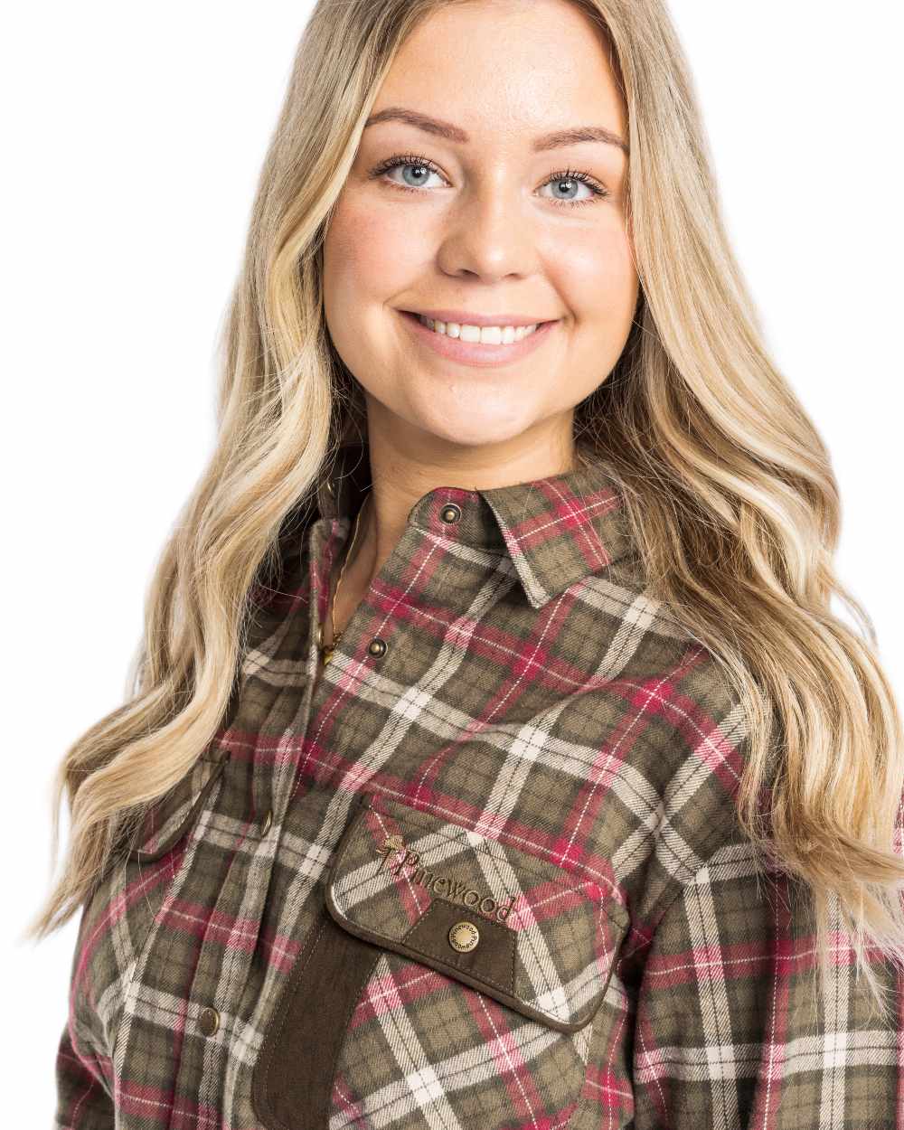 Hunter Olive Plum Coloured Pinewood Womens Prestwick Exclusive Shirt on white background 