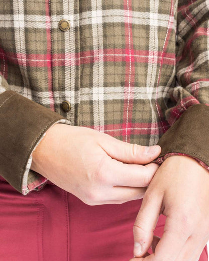 Hunter Olive Plum Coloured Pinewood Womens Prestwick Exclusive Shirt on white background 