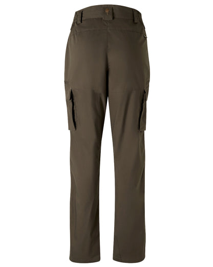 Dark Olive coloured Pinewood Womens Pro InsectSafe Trousers on white background 