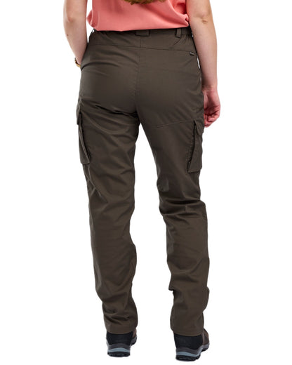 Dark Olive coloured Pinewood Womens Pro InsectSafe Trousers on white background 