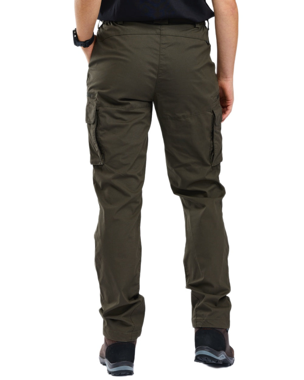 Moss Green coloured Pinewood Womens Pro InsectSafe Trousers on white background 