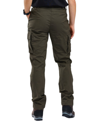 Moss Green coloured Pinewood Womens Pro InsectSafe Trousers on white background 