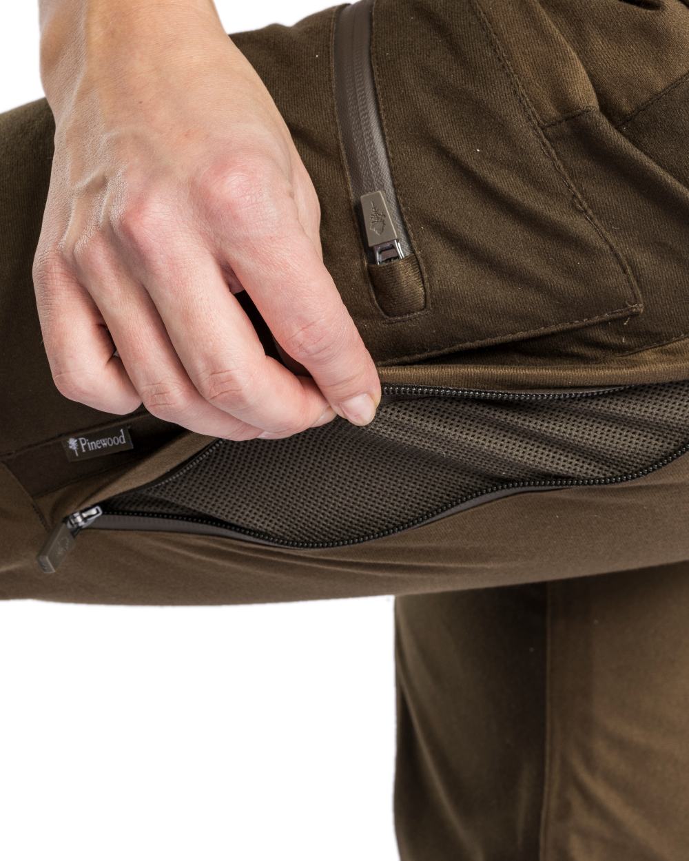 Hunting Brown Suede Brown Coloured Pinewood Womens Retriever Active Trousers on white background 