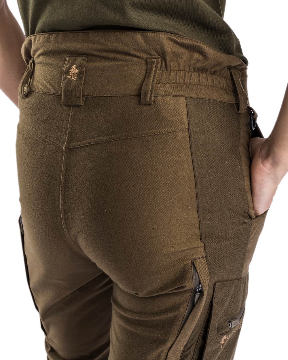 Hunting Brown Suede Brown Coloured Pinewood Womens Retriever Active Trousers on white background 