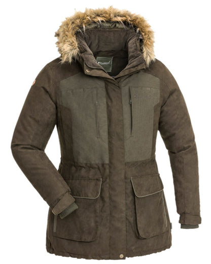 Suede Brown Coloured Pinewood Womens Smaland Abisko 2.0 Hunting Jacket on white background 