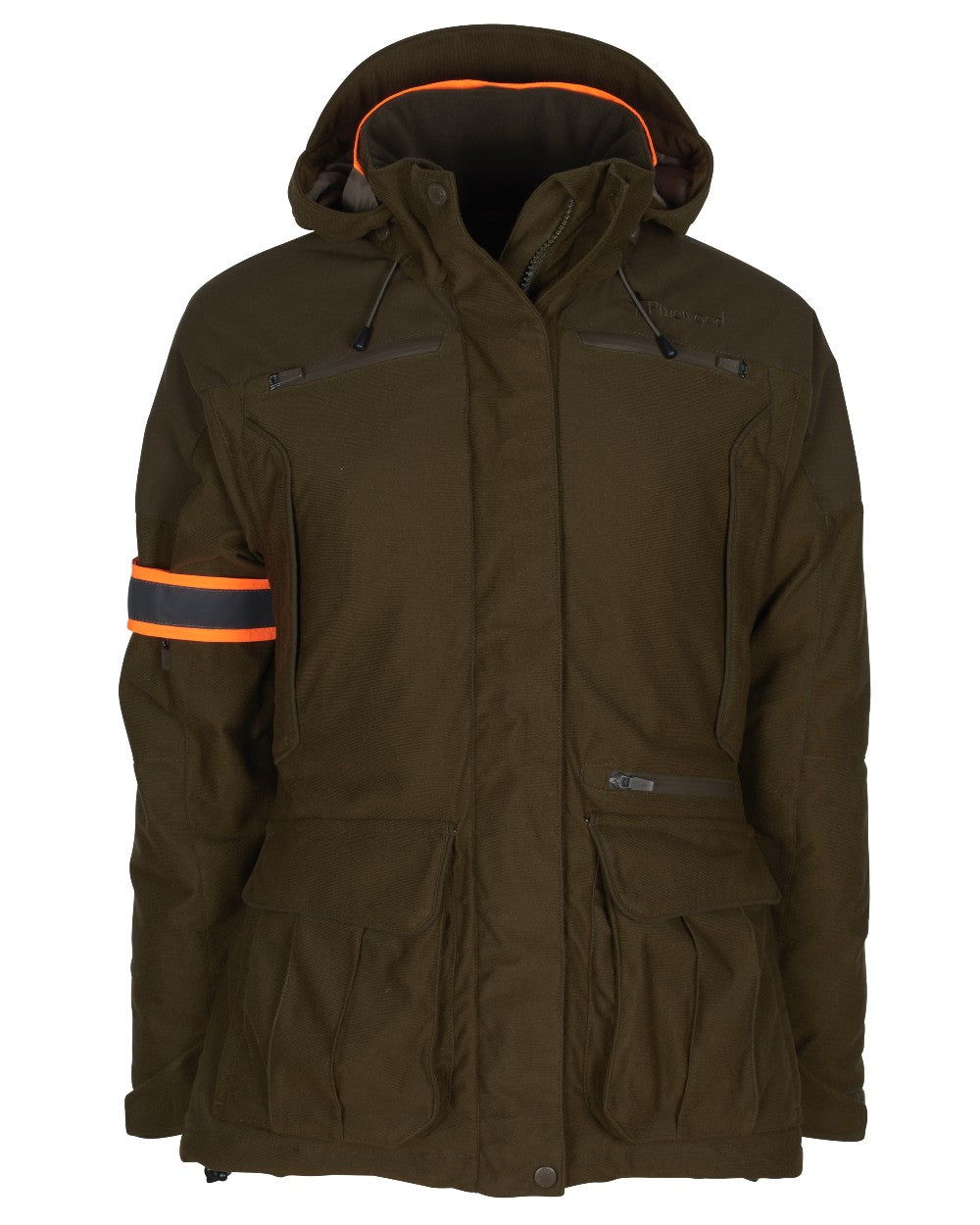 Hunting Green coloured Pinewood Womens Smaland Forest Padded Jacket on white background 