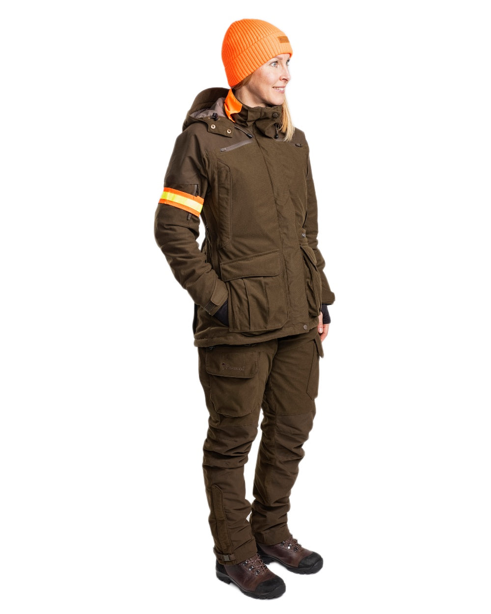 Hunting Green coloured Pinewood Womens Smaland Forest Padded Jacket on white background 